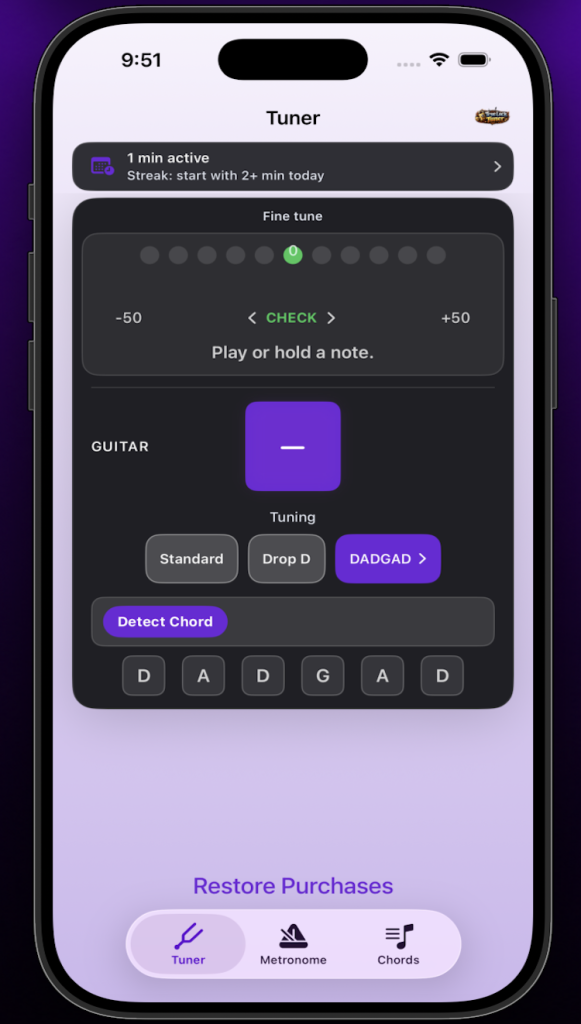 DADGAD Tuning - True Lock Tuner