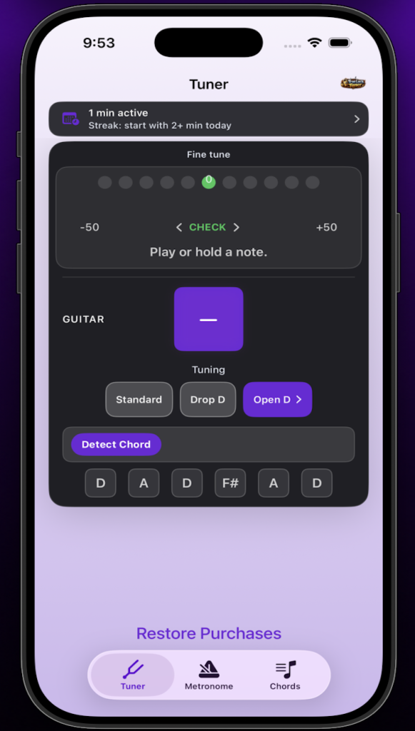 Open D Tuning - True Lock Tuner